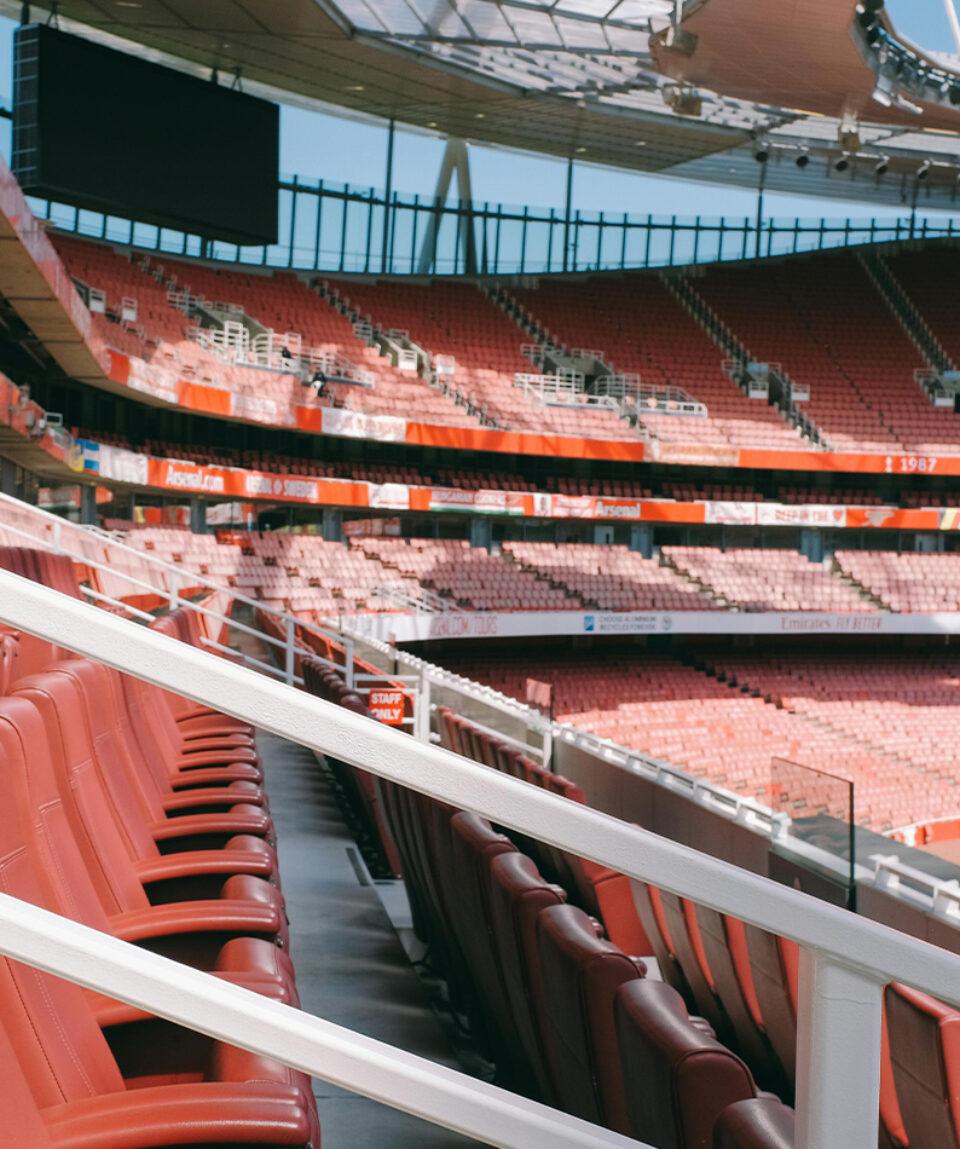 Red Grandstand at Arsenal Emirates Stadium